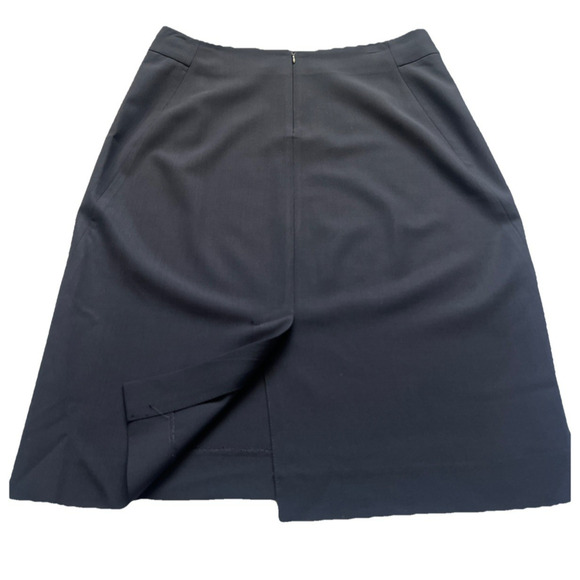 Theory Pencil Skirt Women 8 Blue Joanie Wool Blend Back Zip Unlined Classic Work - Picture 10 of 11